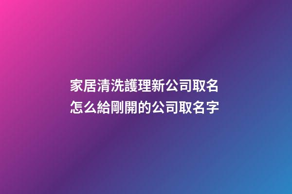 家居清洗護理新公司取名 怎么給剛開的公司取名字-第1張-公司起名-玄機派